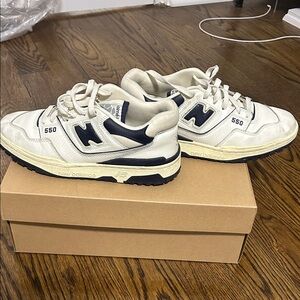 New Balance Men's 550 Sneakers in Off-White & Navy